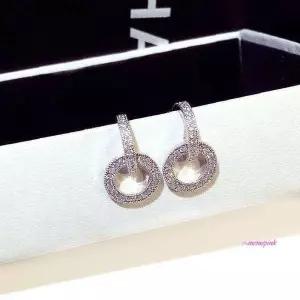 플래시 귀걸이 화이트 다이아 더블링jkl023