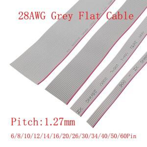 1M 피치 1.27mm 회색 플랫 리본 케이블 6/8/10/12/14/16/20/26/34/40/50/60 핀 28AWG 와이어 IDC FC 2.54mm