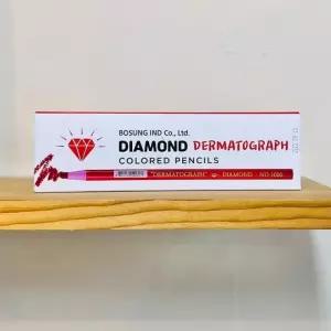 유리용 색연필 빨강 12개입 다이아몬드 채점용 학용품 컬러 색연필