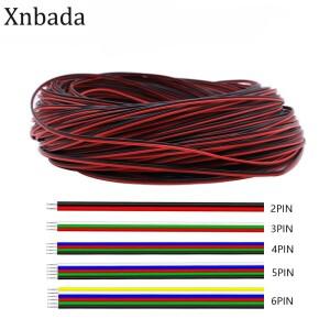 Led 와이어 케이블 26AWG 2Pin/3Pin/4Pin/5Pin/6pin WS2812B 5050 2835 5730 스트립 빛 5m/10m/20m/50m/100