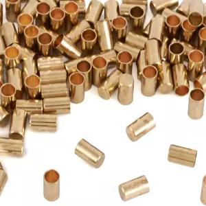 크래프트데이 100개 황동 코드 쿠미히모 주얼리 제작을 위한 2mm 라이트 골드 컬럼 태슬 캡 링크 버클 마감