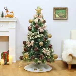 크리스마스 에보니 솔잎 눈꽃 트리 풀세트 (전구포함) 미니 데코 장식용 DIY