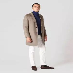 [빠니깔레][본사직영] 그레이 퀼팅 안감 싱글 브레스트 울 코트 M-SCOAT57-GR