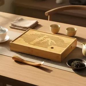 격자무늬 대자무 찻상 38cm 다과상 다기 주기 다도구 홈카페 나무 우드 도자기 다도잔 선물용찻잔 집들이