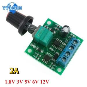 DC 모터 1.8V 3V 5V 6V 12V 2A PWM 가변 속도 컨트롤러 전위차계 손잡이 스위치 키트 제어 거버너 모듈
