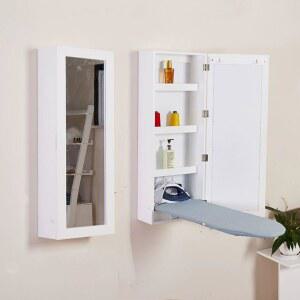 벽걸이 접이식 다리미판 벽부착 자취 화이트 선반 다리미대 수납