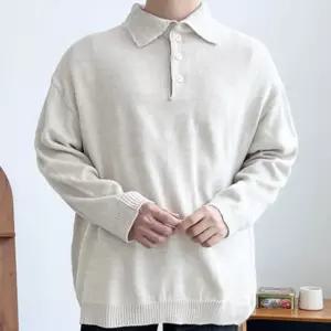 카라 무지 겨울 남성 캐주얼 티 정장 오피스 베이직 데일리 긴팔 기본 니트 데이트 남자 봄 일상 하객 가을