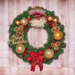 만능 50cm 산타 원형 리스 DIY 벽장식 트리 크마스리스 오너먼트 트리볼 트리품 소품 장식품 인형 크마스