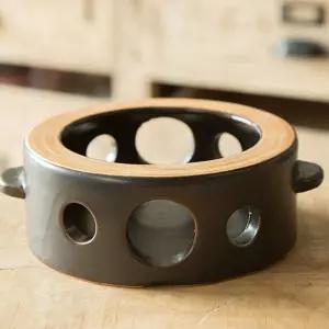 이천도자기 투톤 내열 워머 티포트 푸드머 푸드용 플레이팅 음식 데우기 미니 수육