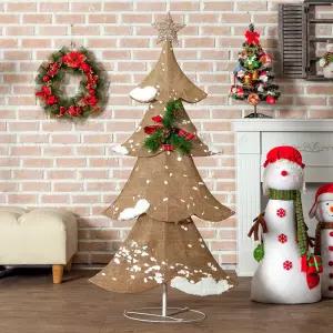 크리스마스 패브릭 4단 트리 장식 성탄절 미니 인테리어 장식용