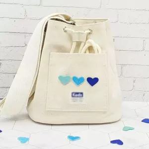 의류 수선 패치 하트 블루 자수 와펜 열점착