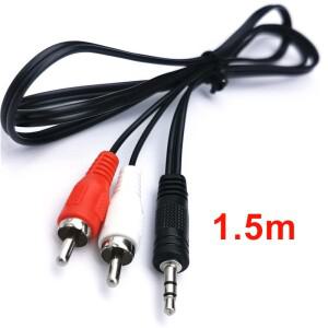 1.5M 3.5mm 잭-2 RCA 오디오 케이블 스테레오 수 동축 Aux 노트북 TV DVD 앰프 Mp3 스피커용