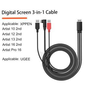 하바펜 호환 3-in-1 케이블 (Xppen  3 in 1 아티스트 프로 14 10/12/13/16 (2세대) 호환)