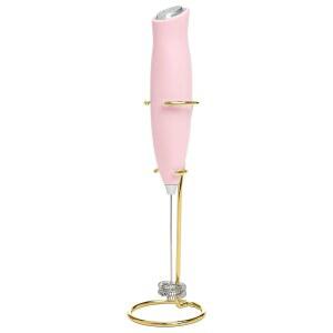 패리스 힐튼 일렉트릭 구동 AA 않음 메탈 골드 포함되지 핸드헬드 헤드 프로더 2개 스탠드 밀크 더블 핑크 배터리 코일 거품기 필요하지만