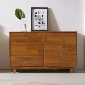 [하프클럽/셀러허브]빅피처 마일디 1180 멀바우 원목 6칸 서랍 거실장