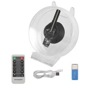 3D 팬 홀로그램 프로젝터 데스크탑 LED 사인 램프 플레이어 원격 디스플레이 지원 이미지 및 비디오