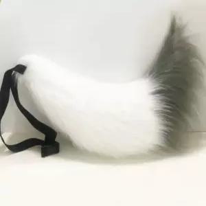 꼬리 움직이는 여우 성인용 흰색 코스프 고양이꼬리