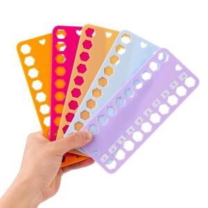 로쿤 자수 치실 정리함, 5가지 색상 플라스틱 보빈, 크로스 스티치 실 정리함 및 보관함, 20개의 구멍과 라벨이 있는 카드, 공예 DIY