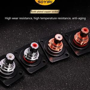 SOYIRI D  구리 코어 RCA 잭 빨간색 흰색 노란색 av 오디오 용접 어머니 시트 모듈 패널 스피커 수리 교체