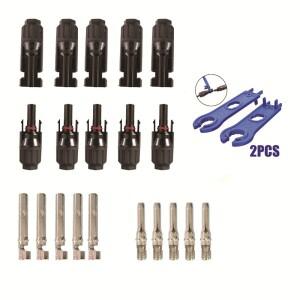 2pcs 스패너 방수 태양 전지 패널 커넥터와 5 짝/몫 광 케이블 2.5/4/6mm2 용 PV