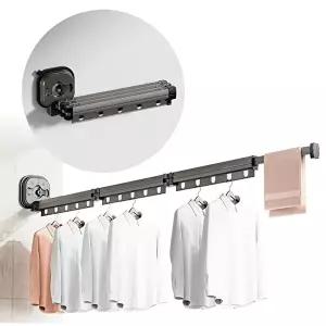 흡착식건조대 무타공 흡착식 빨래 건조대 블랙 3단 발코니 캠핑