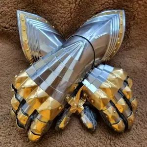 중세 갑옷 장갑 철제 손 보호대 판금 손가락 보호 메탈 브레이서 저탄소강 A