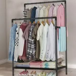 [생활] 이단 옷걸이 더블 스탠드 철제 무타공 수납 행거