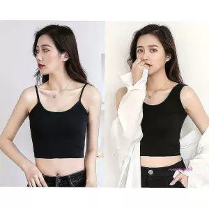 여자 러닝 티셔스 끈 크롭 기본 시원한 여름 나시 끈러닝ghi408