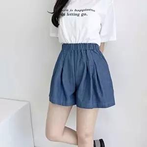 여름여성바지 여성 데님 청반바지 청치마 플레어 허리밴딩 데일리