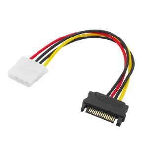 PC 컴퓨터 전원 케이블 코드 4 핀 IDE Molex 암-15 SATA 수 F/M 어댑터 20cm 18AWG