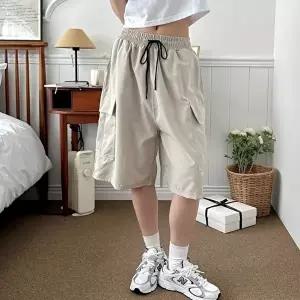 치마반바지 스타일리쉬 심플 립스탑 여성 카고 5부 반바지