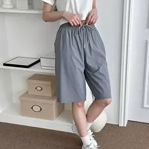 여름여성바지 여자 아쿠아원단 허리밴딩 스트링 여름 데일리 반바지