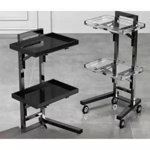 미용트롤리 피부관리실웨건 2단 츄레이 도구 웨건 블랙