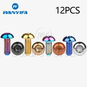 Wanyifa 12Pcs 티타늄 볼트 M5x10 T25 Torx 헤드 디스크 브레이크 로터 산악 자전거 용 12mm 나사