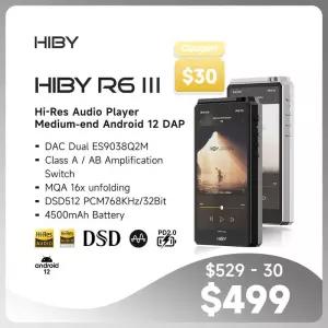 HiBy R6 Gen III / 3 Android12 HiFi 음악 플레이어 MP3 Bluetooth 오디오 USB DAC WIFI MQA16x DSD512 ES9