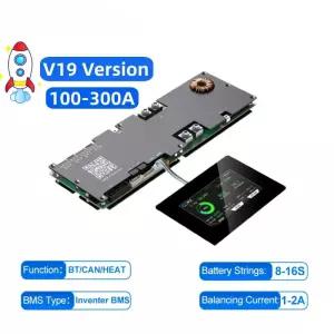 JIKONG BMS V19 버전 24V 48V 리 포폴라노이드(LiFePo4) 이온 배터리 100A 150A 200A 가정용 에너지 BMS 인버터 액티브 밸런서 1A 2A