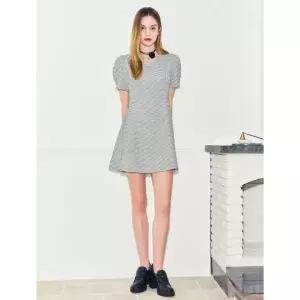 GENERALIDEA 플레어 퍼프 슬리브 원피스 [WHITE COMBI] / WBD2L15504 103853