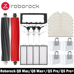 Roborock Q8 Max Plus + Q5 Pro 교체 부품 액세서리 메인 사이드 브러시 헤파 필터  먼지 봉투