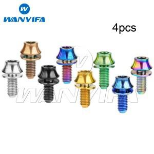Wanyifa 4pcs 티타늄 자전거 물병 케이지 볼트 M5x12mm MTB 산악 도로 사이클링 액세서리 용 병 홀더 나사