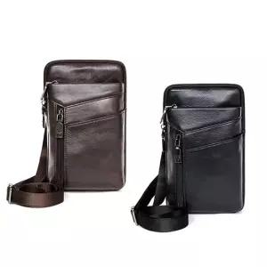 HII 미니 가죽백 핸드폰 크로스백 캐주얼 보조백 힙색 남성크로스 남성핸드폰가방