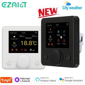 물/전기 바닥 난방용 스마트 WiFi 온도 조절기 가스 보일러 실내 컨트롤러 습도 Tuya Google Home Alexa