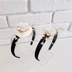 화이트 배씨머리띠 크리스탈 진주