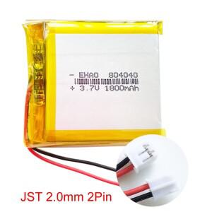 3.7V 1800mAh 리포 충전지 804040 + MP3 GPS 네비게이터 DVD 레코더 헤드셋 전자책 카메라용 JST 2.0mm 2핀