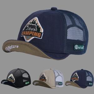 빅사이즈 숏 바이저 야구 모자  좋은 메쉬 5 패널 캡 남성용 조절 가능 본 트러커 야외 플랫 브림 러닝