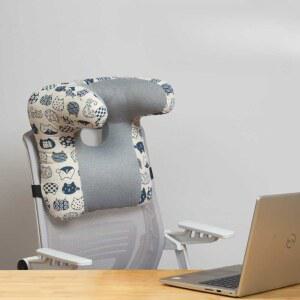 의자목받침대 뒷목쿠션 사무실낮잠베개 오 행운의 고양이 삼실