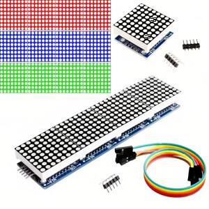 MAX7219 도트 매트릭스 모듈 32x8 4 in 1 LED 디스플레이 Arduino Raspberry Pi용 5핀 와이어로 구동