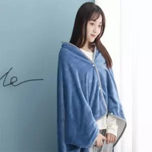 행운군 극세사담요 망토 블루 두꺼운부드러운담요