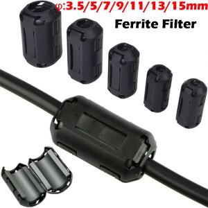 5/10Pcs 3.5/5/7/9/13/15mm 토로 이달 코어 페라이트 비드 클립 초크 EMI RFI 잡음 필터 USB/비디오 케이블