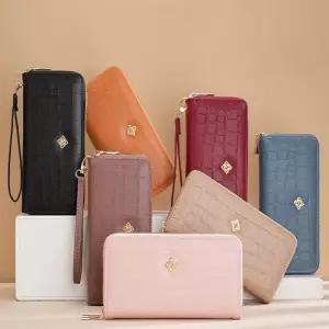 엄마 지갑 지퍼 장지갑 2단 분리 스트랩 핸드폰 수납 WsF6+9fSj