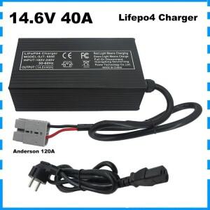 12V 40A Lifepo4 고속 충전기 4S 14.6V 리튬 인산철 태양광 시스템 RV 200AH 배터리 팩 220V SB50